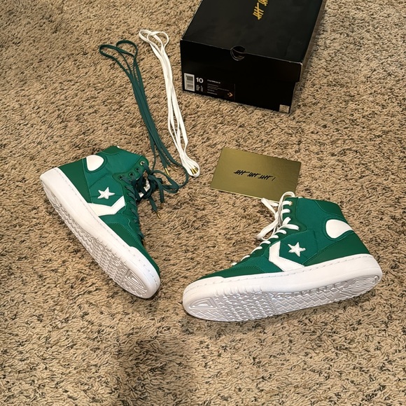 NIB Never Worn New Converse Fastbreak Hi “No Easy Buckets” size 10 Green/Wht - Picture 6 of 9